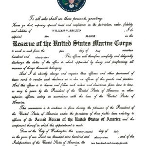 Warrant of promotion for Mr. Bruzzo
